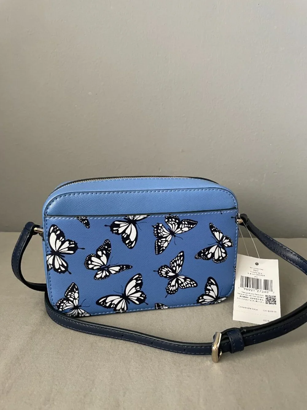 NWT Kate Spade Staci Mini Camera Bag Butterfly Sky Blue Multi KB521